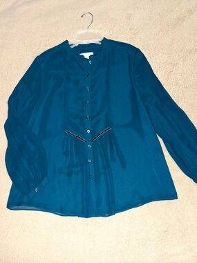 Coldwater Creek Sheer Button Down